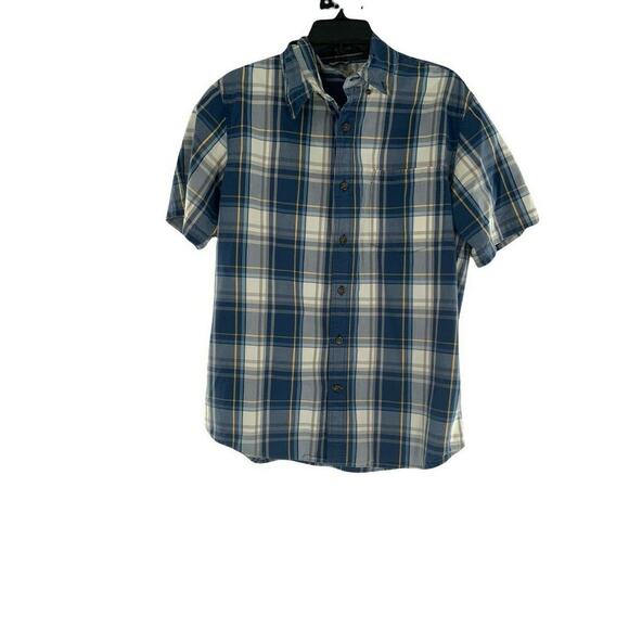 Carhartt Tartan Plaid Shirt Mens L Relaxed Fit Short Sleeve Chest Pocket Button - Picture 4 of 8